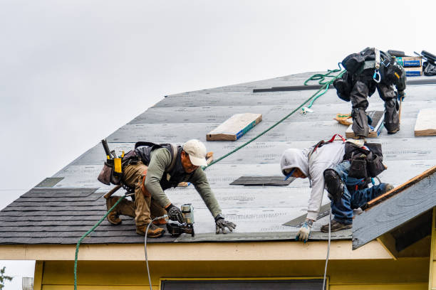 Professional Gutter Installation technician working in Burnet, TX